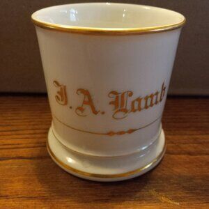 Vintage Barber Shop Named Shaving Mug J A Lamb Porcelain 10 Ounces
